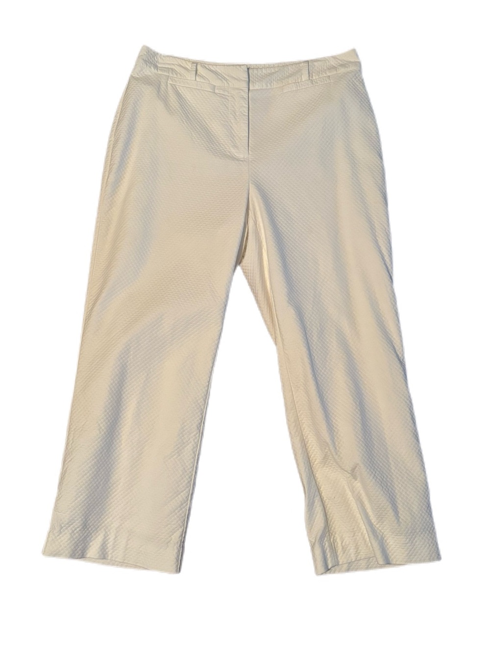 Charter Club Women's White Katherine Fit Textured Capri Pants Size 4